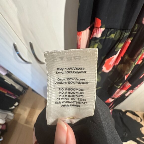 EUC Wilfred Effet Black Pink Floral Maxi Dress XS - Picture 5 of 8